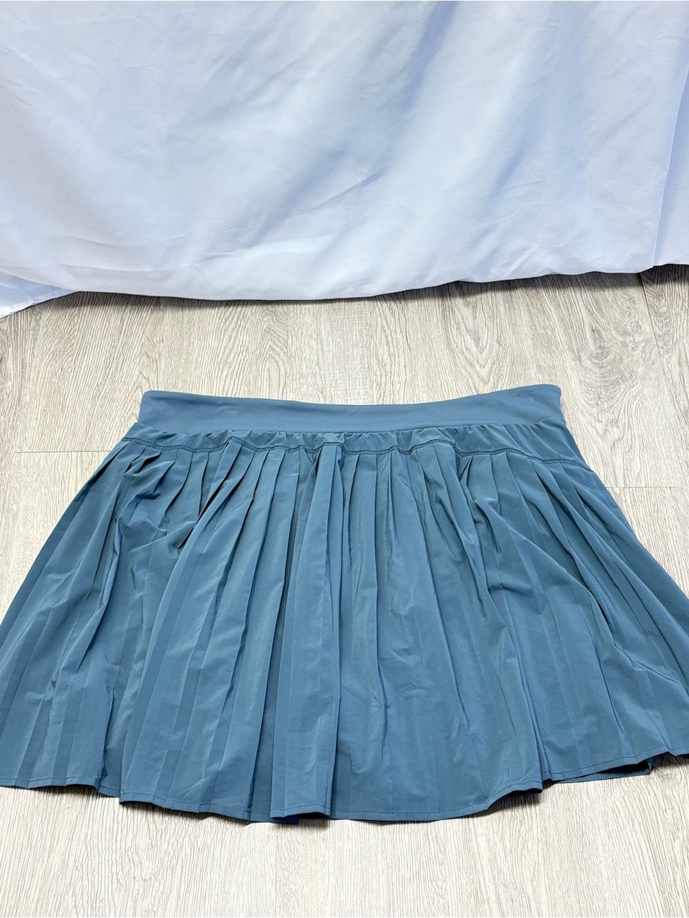 SPANX Pleated Skater Skirt in Teal - Picture 4 of 9